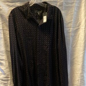 rag & bone Dark Blue Shirt with Red Dots